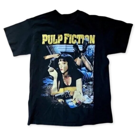 Vintage Pulp Fiction Mia Wallace Classic Poster Tshirt Men/Women's Black Medium - Picture 3 of 6